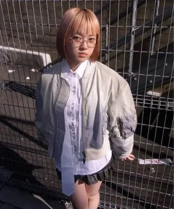 oriens 그레이 MA-1 자켓 나일론 소재 y2k