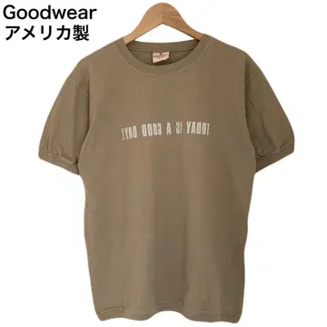 굿웨어 미국제 여성용 빅 로고 프린트 반팔 둥근넥 티셔츠
