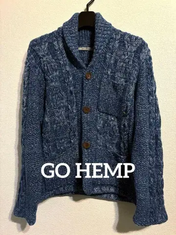 GOHEMP 울 니트 가디건 XS 네이비