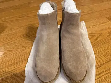 Macintosh 베이지 사이드 고어 부츠 미들컷