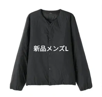 미사용 새상품 무인양품 발수 다운 포켓터블 노카라 자켓 블랙 L