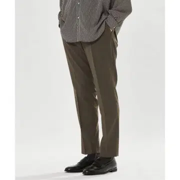 'E'TROUSERS ( E-1 ) 트윌 슬림 테이퍼드 슬랙스 베이지