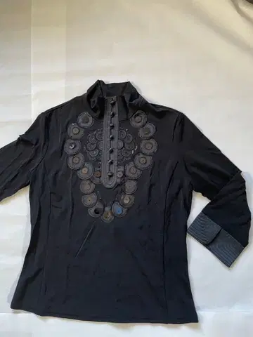 히로코비스 블랙 7부 소매 블라우스