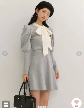 릴리 브라운 LILY BROWN 보타이 니트 셋업