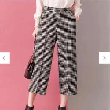 체크 무늬 와이드 팬츠