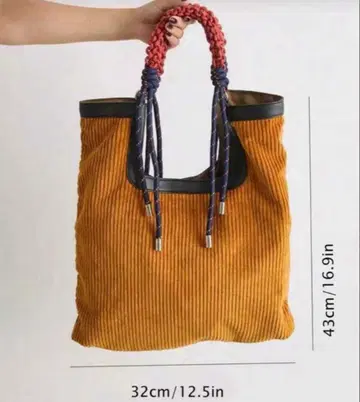 ear PAPILLONNER 이아 파피요네 코듀로이 로프 토트백