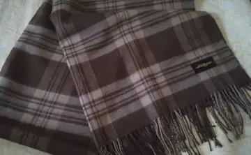 브라운 체크 무늬 울 스톨 SORELLE