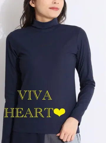 VIVA HEART 네이비 터틀넥 셔츠