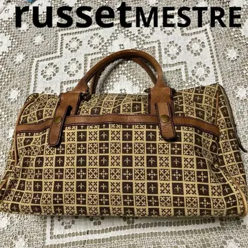 러셋 russet 브라운과 베이지의 보스턴 백 핸드백