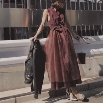 [ Ameri VINTAGE AMERI ] 튤 도킹 원피스 드레스