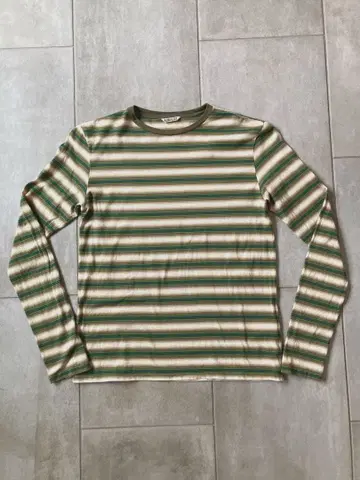 Auralee GRADIENT STRIPE JERSEY L/S TEE