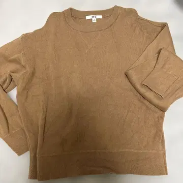 UNIQLO:C 스무스 코튼 크루넥 스웨터 브라운