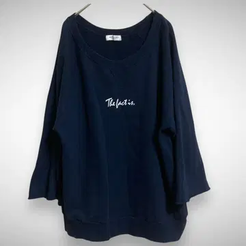 스픽 앤 스팬 래글런 7부 소매 컷오프 맨투맨 네이비