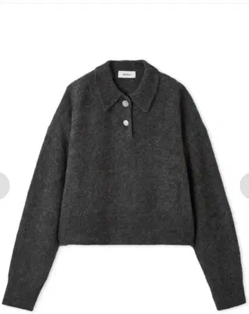 미라 오웬 mila owen 비쥬 버튼 크롭 폴로 니트 풀오버