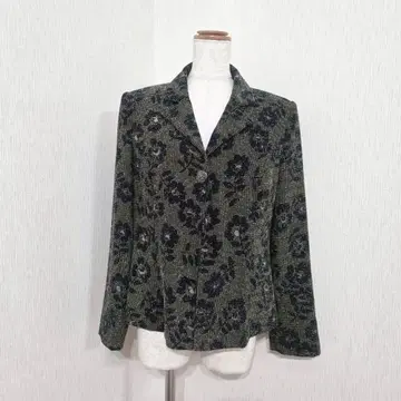 VIVID 레트로풍 꽃무늬 자카드 자켓 [9] 골드 계열 광택 일본제