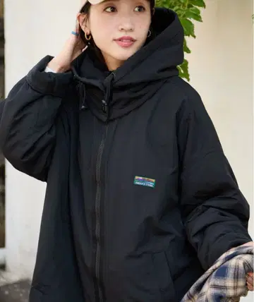 프릭스스토어 안감 플리스 리버서블 자켓 발라클라바 빅 실루엣