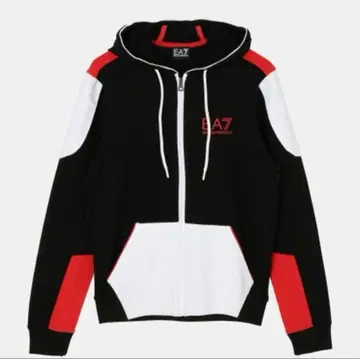 [ 엠포리오 아르마니 EA7 ] 트리코롤 컬러 스트레치 후드 맨투맨