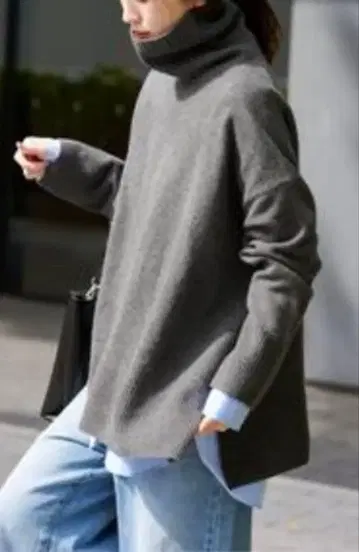 미사용 저널 스탠다드 넥 풀오버 스웨터 그레이