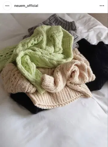 NEUEM 케이블 니트 그레이 프리 사이즈