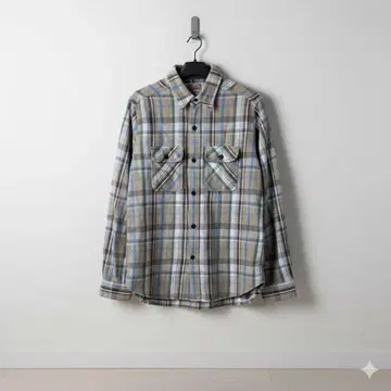 Houston 체크 무늬 긴팔 플란넬 셔츠 두꺼운 원단