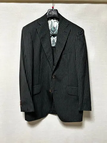 에트로 자켓 블랙 베이스에 가는 스트라이프