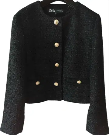 ZARA 트위드 노카라 자켓 M 사이즈