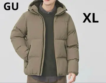 GU 히트 패디드 블루종 다운 남성용 베이지 카키 XL