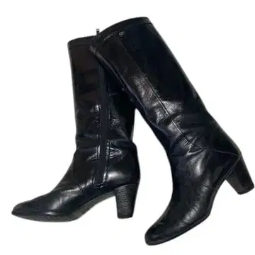 [컨디션 최상] BALLY 발리 고급 가죽 롱 부츠 블랙 힐