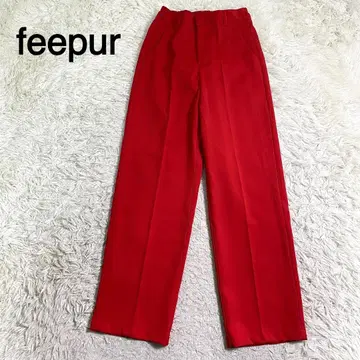 feepur 레드 컬러 캐주얼 팬츠