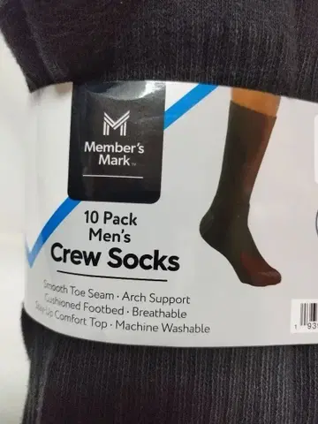 (4953) USA. 멤버스 마크 크루 삭스 9팩 미사용 새상품