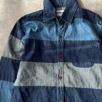 15369 리치리치 굵은 보더 데님 셔츠