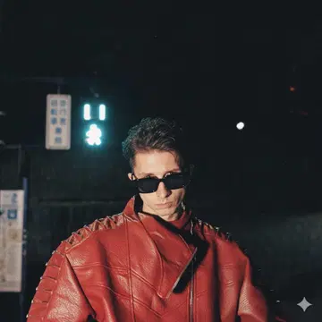 빨간색 빈티지 가죽 자켓