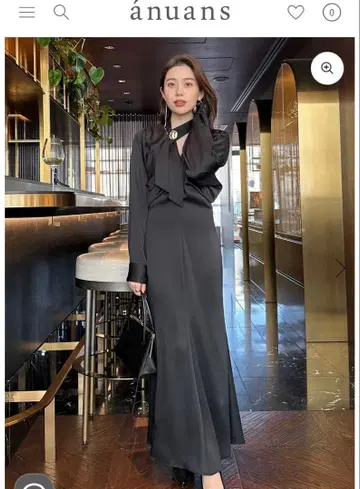 anuans 보타이 드레이프 원피스