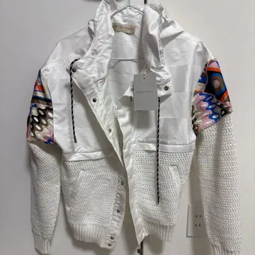 EMILIO PUCCI 후드 부착 자켓 화이트