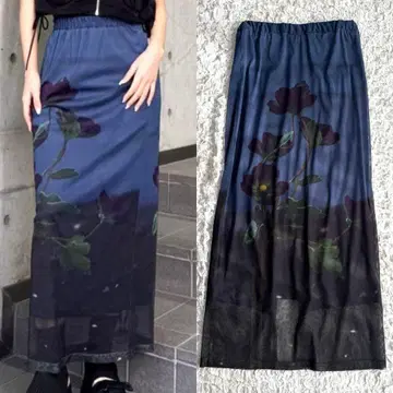 MURUA 무루아 프린트 시어 내로우 스커트