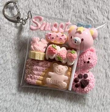 가챠 파우치 [ 곰돌이 캔디 곰돌이 디저트 핑크 계열 ]