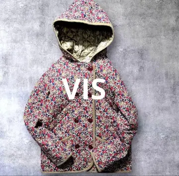 비스 성인 걸리시 리버티 프린트 하프 기장 따뜻한 퀼팅 후디 코트