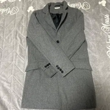 그레이 체스터 코트 울 혼방