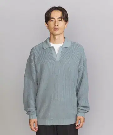 [ BEAUTY&YOUTH ] V넥 카라 부착 스웨터