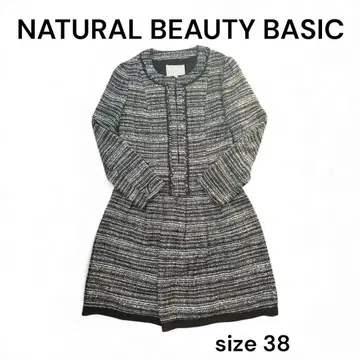내추럴 뷰티 세레모니 트위드 노카라 상하의 38