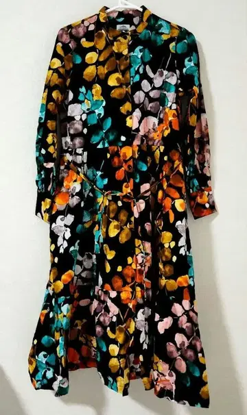 nomadic artisan 플라워 긴팔 티어드 셔츠 원피스 아프리카