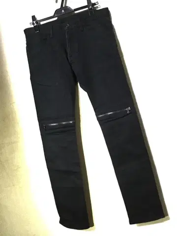 선착순! SHAREEF 니지퍼 데님 스키니 팬츠 black