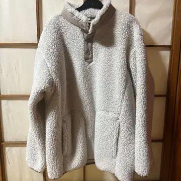 라이트 그레이 하프 지퍼 플리스 자켓