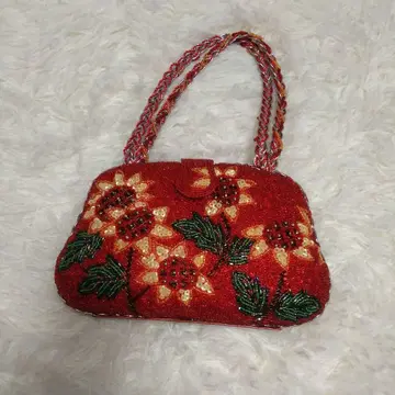 비즈 백 꽃 해바라기 성인식 기모노 파티