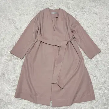 [컨디션 최상] 슈가 로즈 얇은 소재 롱 코트 핑크 리본 포함