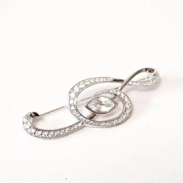 스와로브스키 음표 높은음자리표 브로치