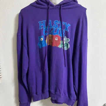 CANDY STRIPPER 퍼플 후드티 곰