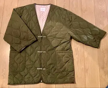 프릭스스토어 퀼팅 코트 자켓 차이나버튼 카키
