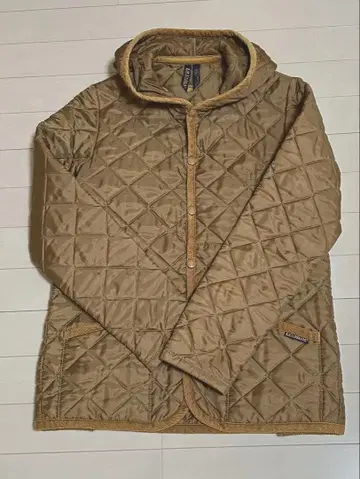 라벤햄 퀼팅 자켓 후드 부착 카멜 38