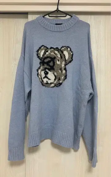 OY 니트 곰 스카이블루